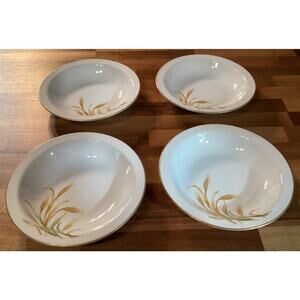 Craftsman China Japan Harvest 7.75” Gold Rimmed Soup Salad Bowls Set Of 4